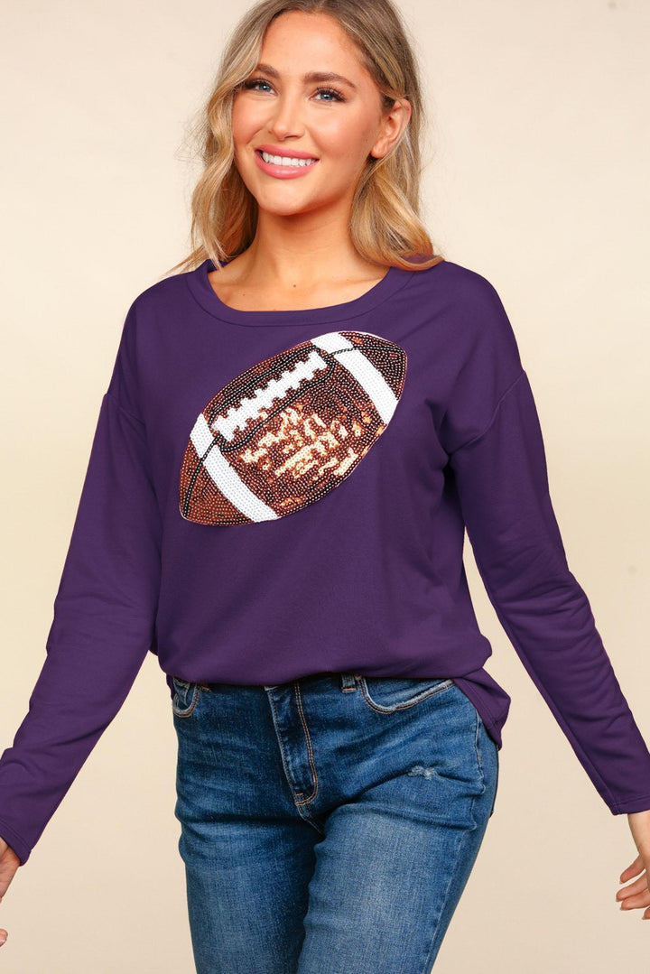 French Terry top with Sequin football
