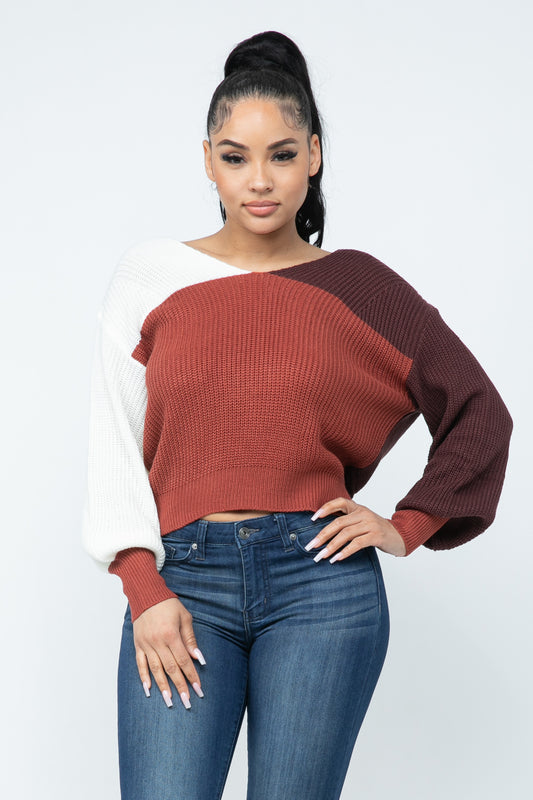 Color block sweater