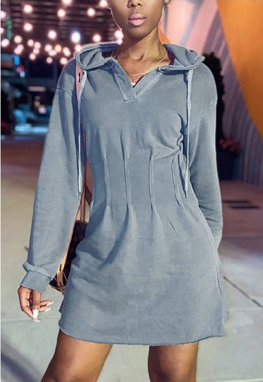 Long sleeve hooded dress