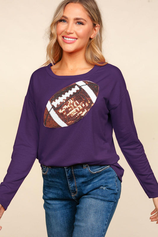 French Terry top with Sequin football