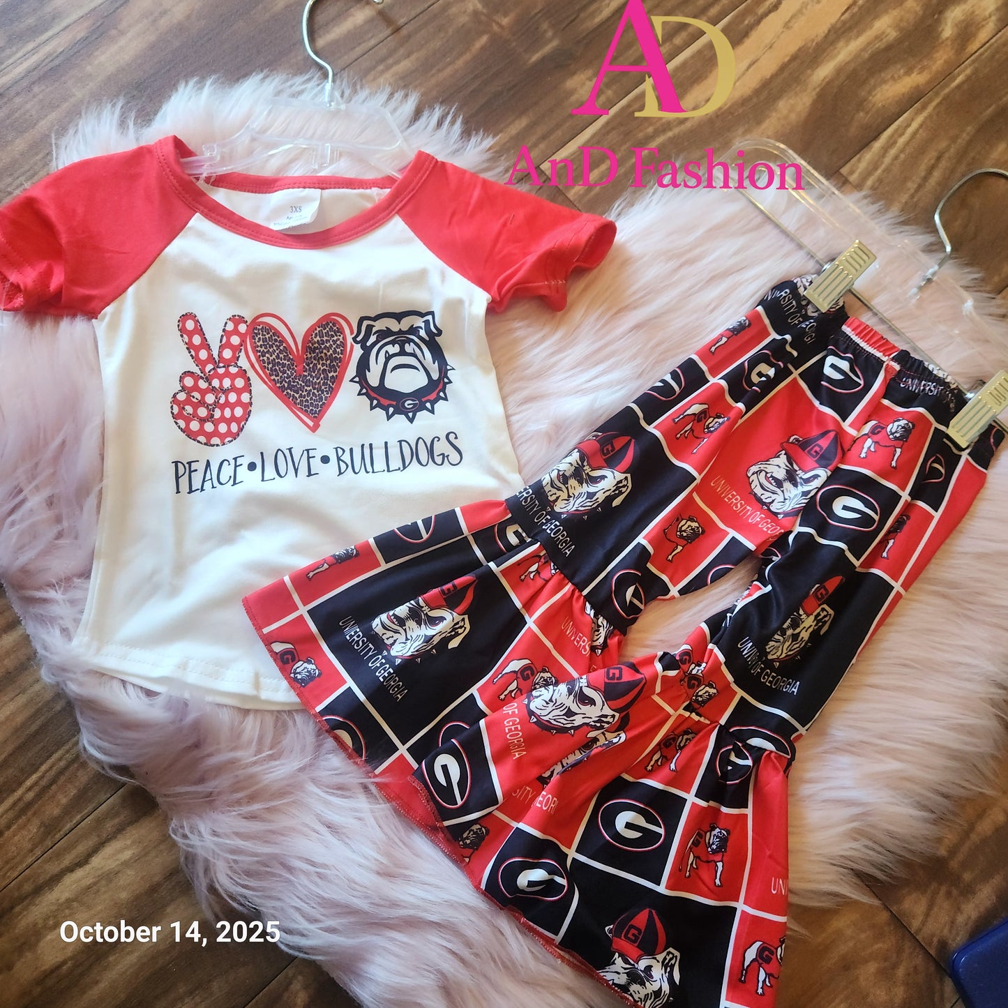 Ga bulldogs bell bottoms set