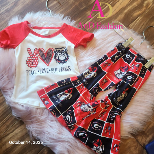 Ga bulldogs bell bottoms set