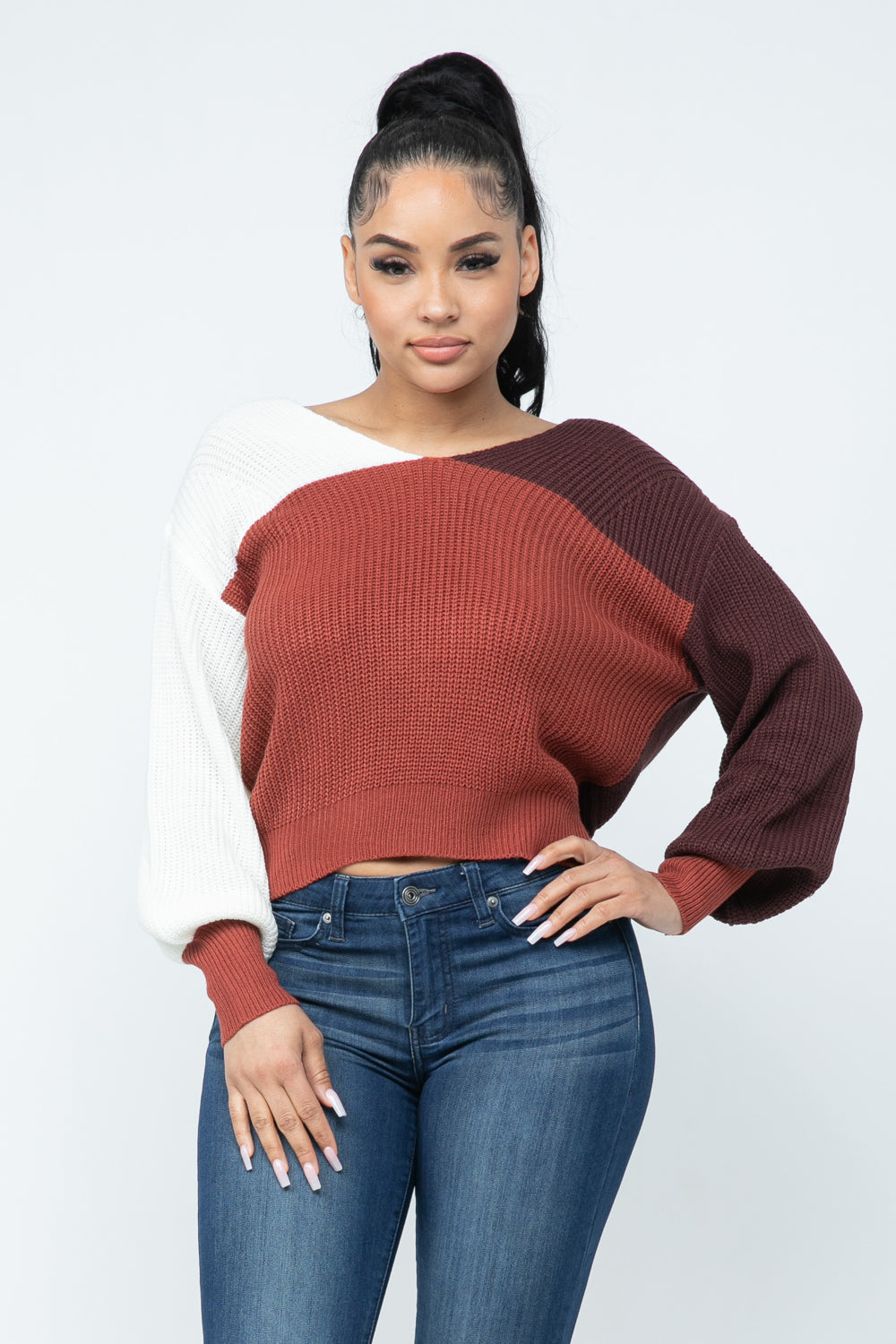 Color block sweater