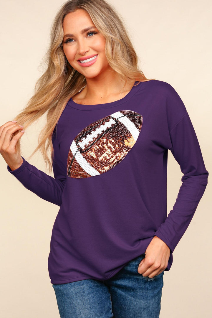 French Terry top with Sequin football